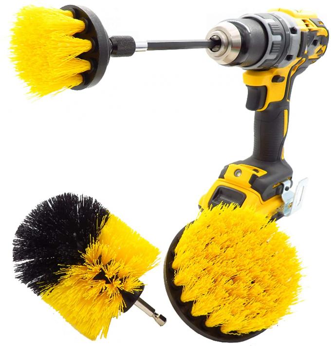 Drill Brush Set Power Scrubber Pad Sponge Kit with Extend Attachment 0