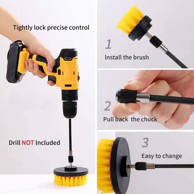 Drill Brush Set Power Scrubber Pad Sponge Kit with Extend Attachment 1