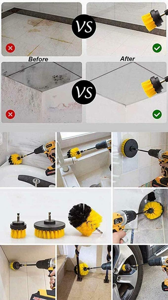 Drill Brush Set Power Scrubber Pad Sponge Kit with Extend Attachment 4