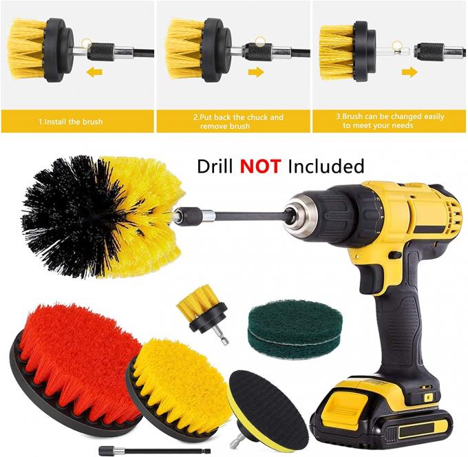 8pcs Drill Cleaning Brush Set Scrubber 3.5in Cleaning Bathroom 0