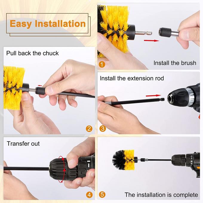 Durable 10cm Drill Cleaning Brush Kit 24pcs Multifunctional 0