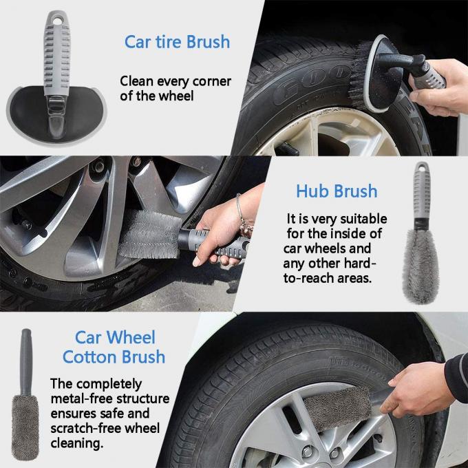 12pcs Car Cleaning Brush Set Wash Cleaning Tire Brush Set Gloves 22cm 1