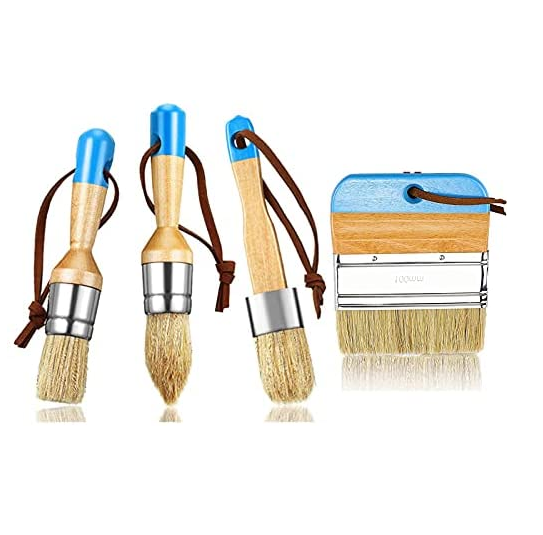 1.5in Chalk And Wax Paint Brushes Set 3pcs Wooden Handle DIY Painting 1