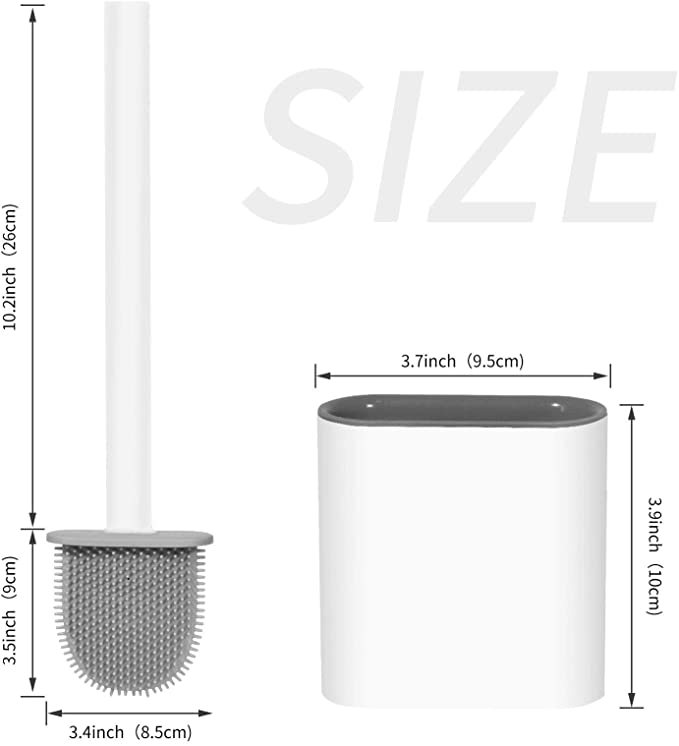 100*390 Flexible Silicone Toilet Brush Flat Deep Cleaning 34cm Long 0