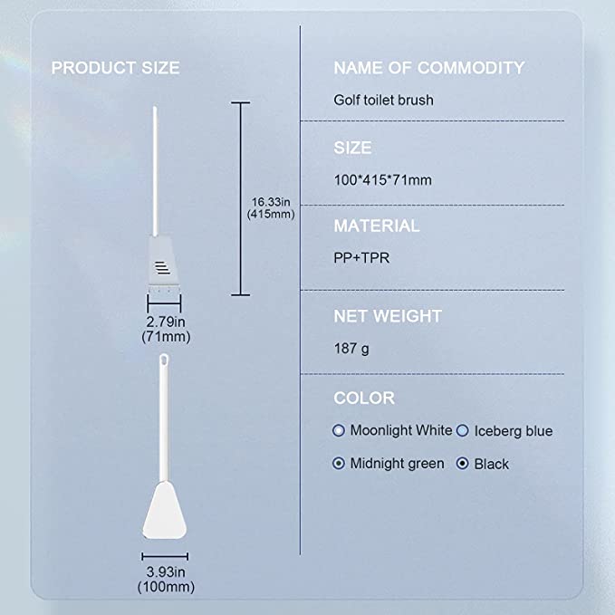 TPR Silicone Golf Toilet Brush360 Deep Cleaning 71X410mm 0