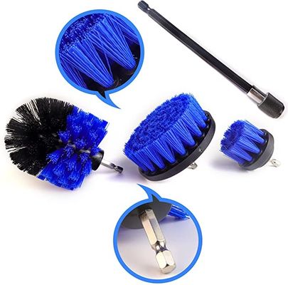 3pcs Blue Colour Electric Drill Brush Attachment With 1Extension Rob Cleaning