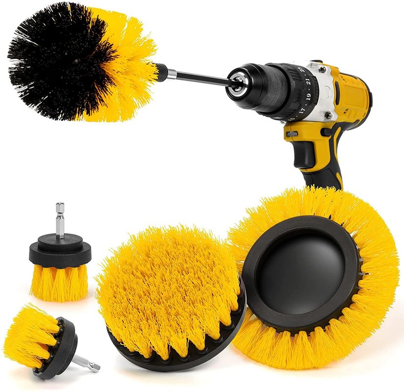 Drill Brush Attachment Set 6 Pack-Power Scrubber Cleaning Kit with Extend