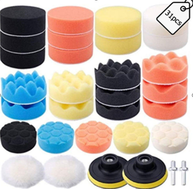 Good price 31Pcs 3 Inch Buffing Pads Set For Drill Adapter Car Auto Polisher online