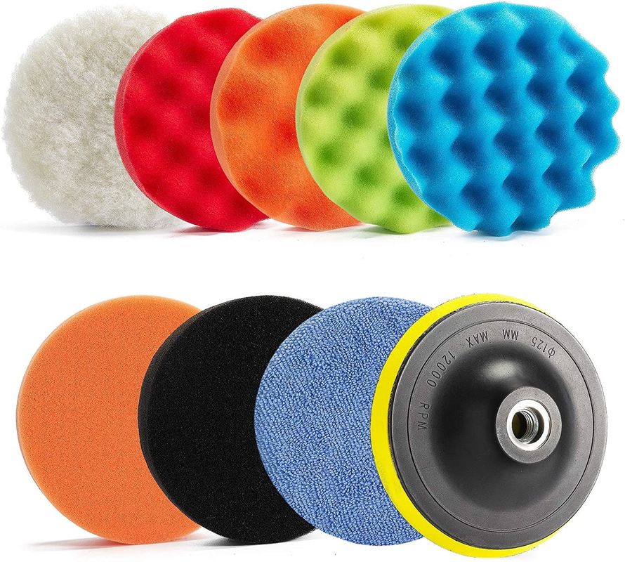 11pcs 5 Inch Polishing Pad Set For Angle Grinder 12.7cm Car Cleaning