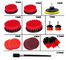14Pcs Power Cleaning Brush Kit 1kg Set Scrub Pads For Drill Red Color