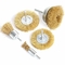 1 / 4 Inch Shank Brass Wire Wheel Brush Set Crimped For Drill